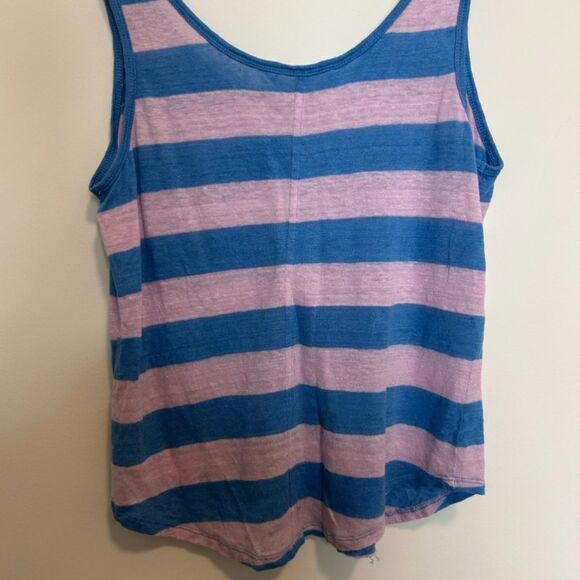 Banana Republic Womens Tank Top Size Medium 100% Linen Sleeveless Striped - Picture 12 of 15